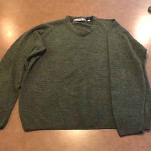 Dark Green Oscar La Renta V-Neck Sweater